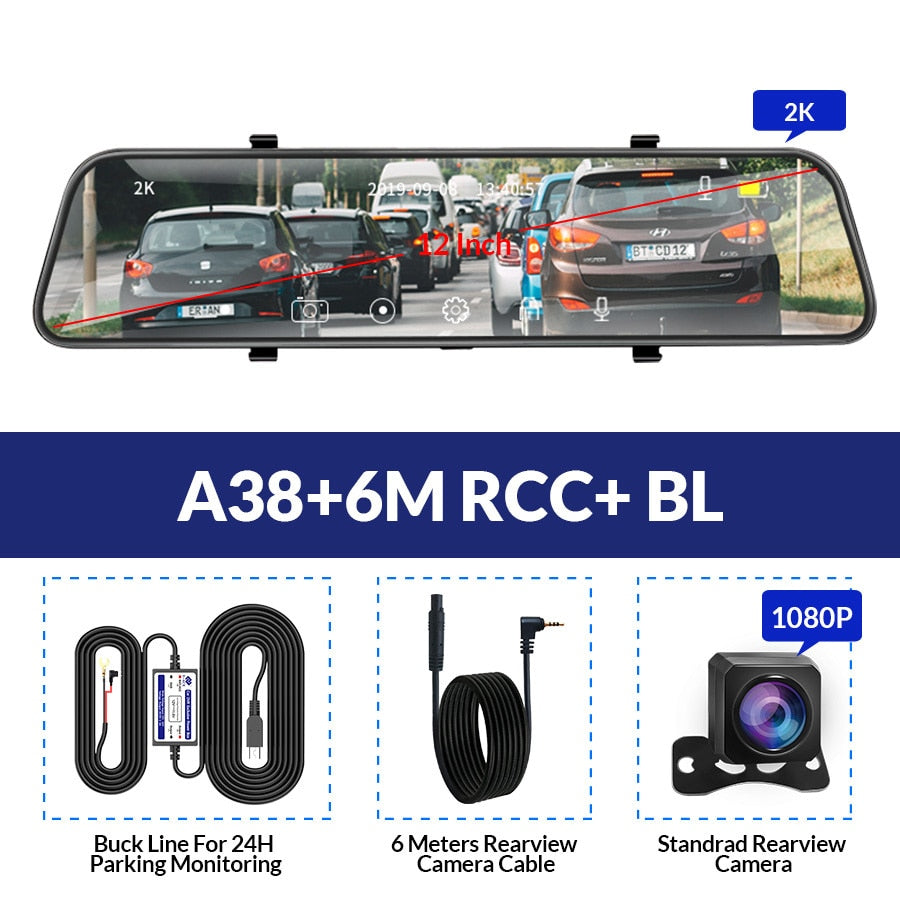 Car accessories: Car DVR Mirror Camera, Optional GPS Parking Monitoring