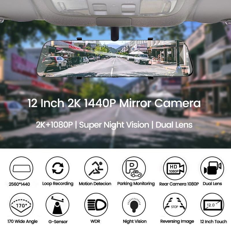 Car accessories: Car DVR Mirror Camera, Optional GPS Parking Monitoring