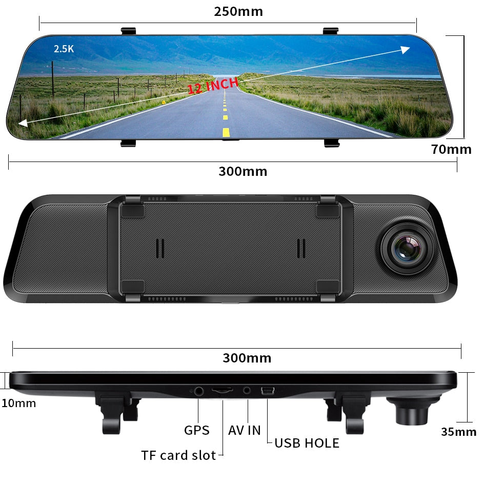 Car accessories: Car DVR Mirror Camera, Optional GPS Parking Monitoring